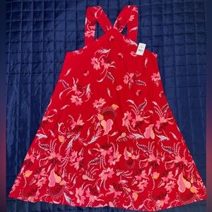 LOFT red floral halter dress NEW with tags size Medium